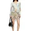 m-fiorina Cropped cardigan with medieval print