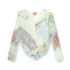 m-fiorina Cropped cardigan with medieval print