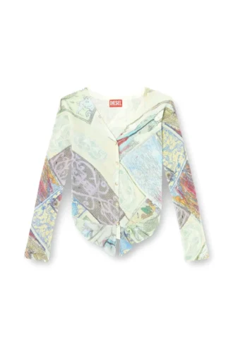 m-fiorina Cropped cardigan with medieval print