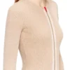m-gilde Zip-up cardigan in ribbed cotton