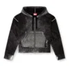m-hermine Reverse-print hooded cardigan in wool