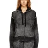 m-hermine Reverse-print hooded cardigan in wool