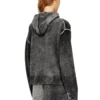 m-hermine Reverse-print hooded cardigan in wool