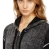 m-hermine Reverse-print hooded cardigan in wool
