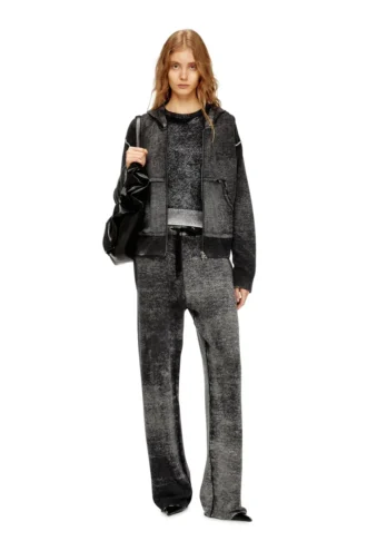 m-honorine Reverse-print knitted wool track pants