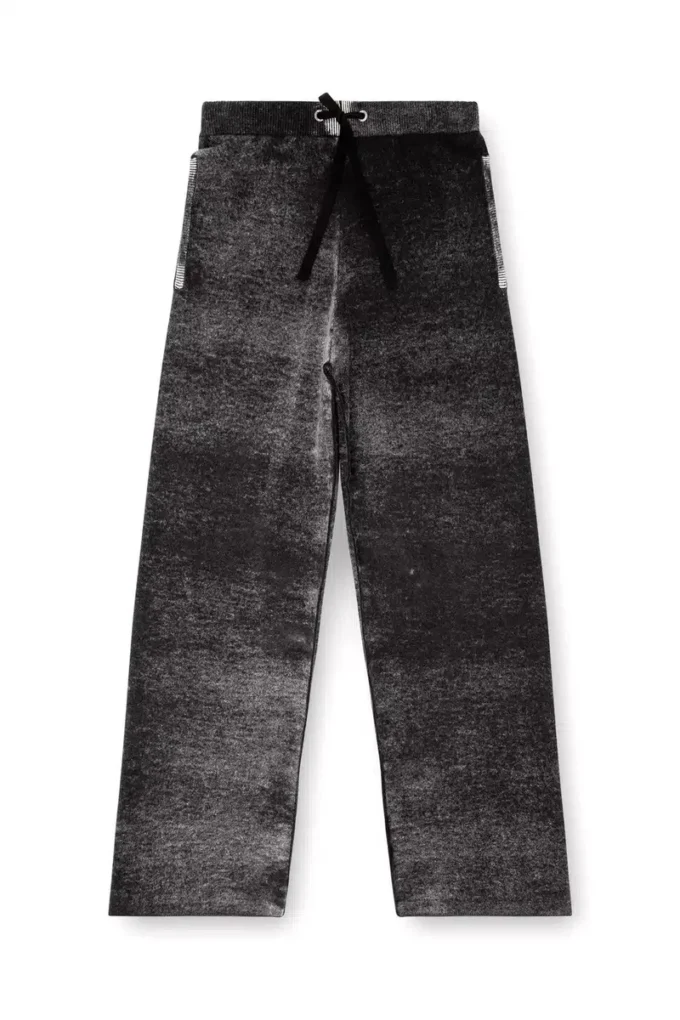 m-honorine Reverse-print knitted wool track pants