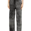 m-honorine Reverse-print knitted wool track pants