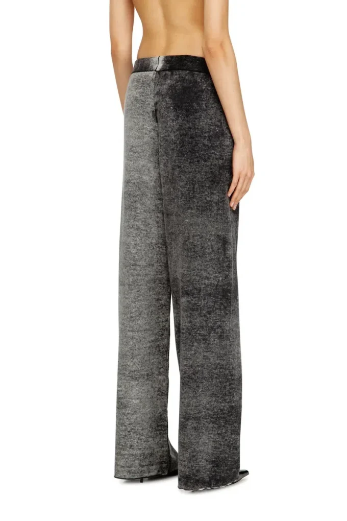 m-honorine Reverse-print knitted wool track pants