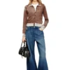 m-loren Cardigan with faded reverse print