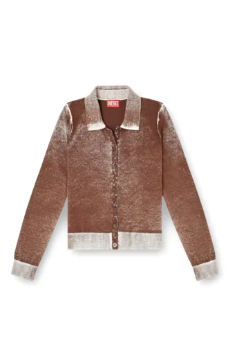 m-loren Cardigan with faded reverse print