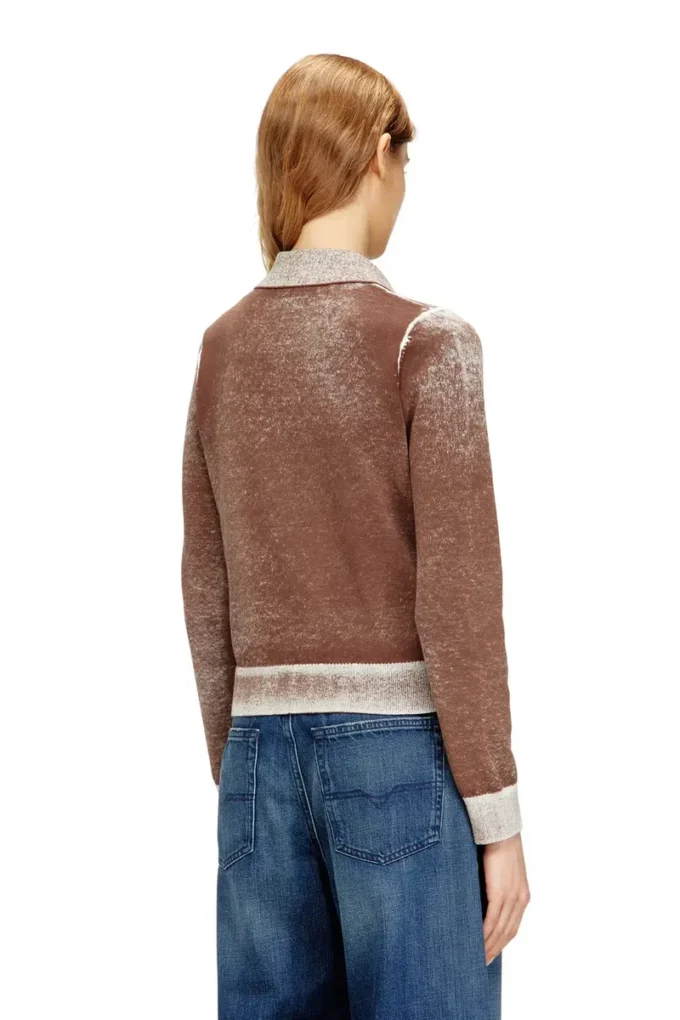 m-loren Cardigan with faded reverse print