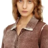 m-loren Cardigan with faded reverse print