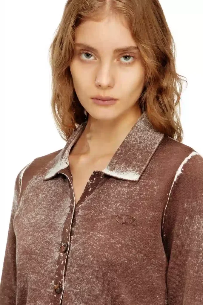 m-loren Cardigan with faded reverse print