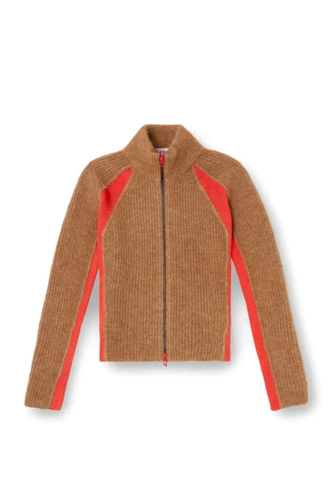 m-louise Alpaca-blend cardigan with contrast inserts