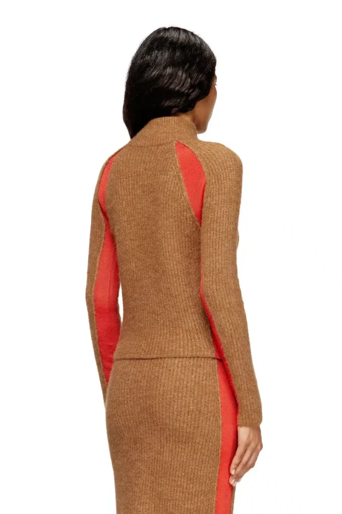 m-louise Alpaca-blend cardigan with contrast inserts