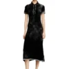 m-lourens Midi polo dress in reverse-printed knit