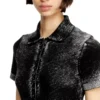 m-lourens Midi polo dress in reverse-printed knit