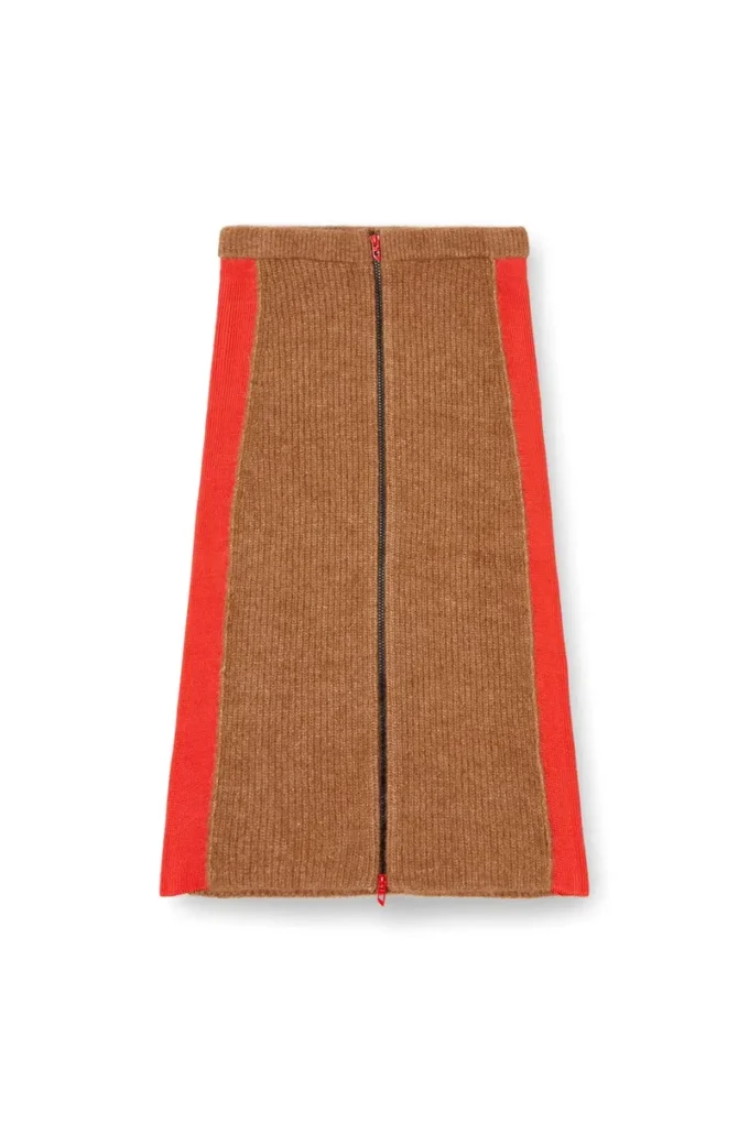 m-lousi Midi skirt in alpaca with front zipper