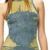m-magias Long dress in devoré metallic knit