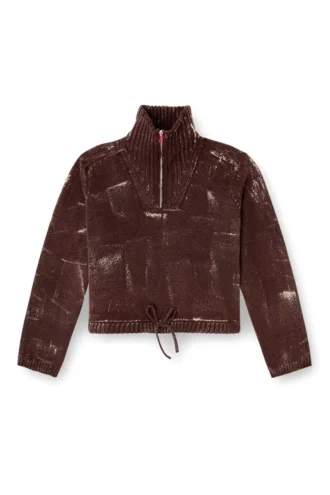 m-marcellette Half-zip jumper with distressed effect
