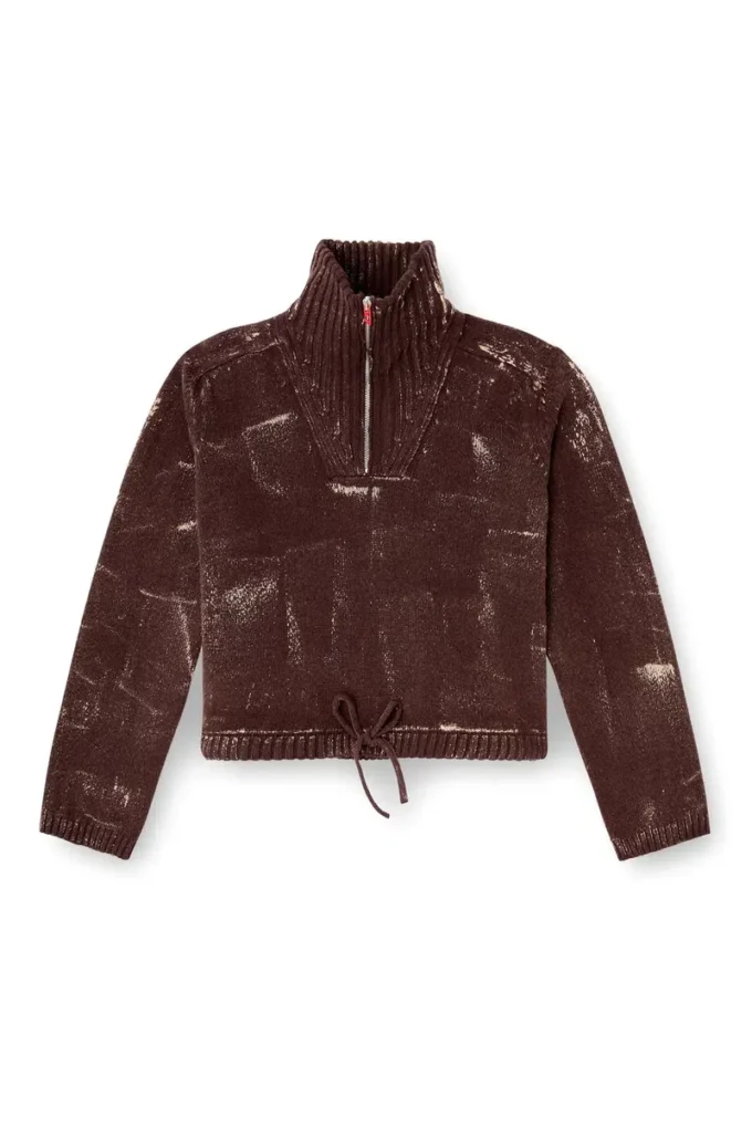 m-marcellette Half-zip jumper with distressed effect