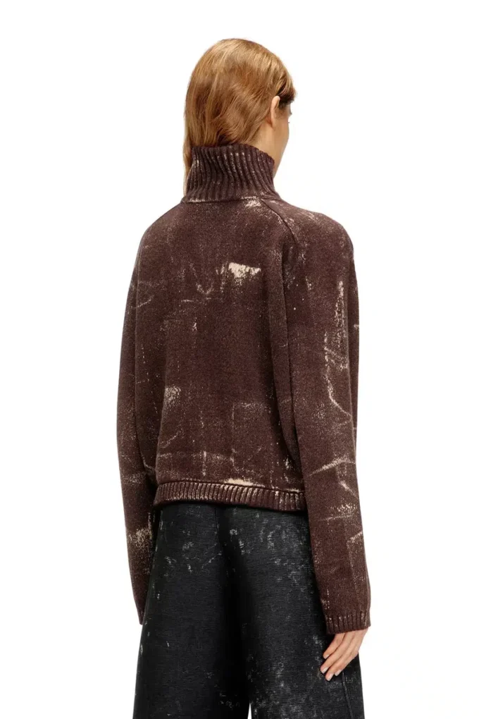 m-marcellette Half-zip jumper with distressed effect