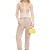m-melissa Zip-up cardigan with denim cargo pockets
