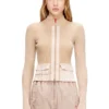 m-melissa Zip-up cardigan with denim cargo pockets