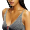 m-melly Knit tank top with denim cargo pockets