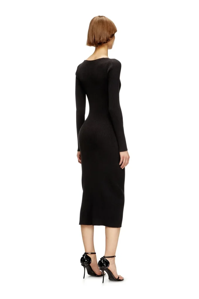 m-melti-ls Ribbed midi dress with cargo pockets