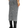 m-meryn Knit midi skirt with denim cargo pockets