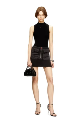 m-meryn-short Ribbed mini skirt with cargo pockets