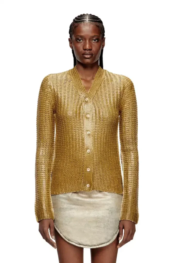 m-millo Ribbed cardigan with shiny effect
