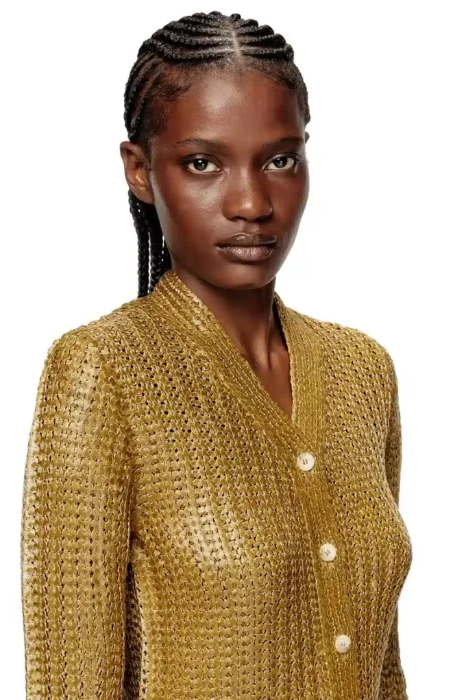 m-millo Ribbed cardigan with shiny effect