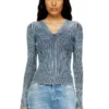 m-milmo Denim-yarn jumper with shiny effect
