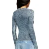 m-milmo Denim-yarn jumper with shiny effect
