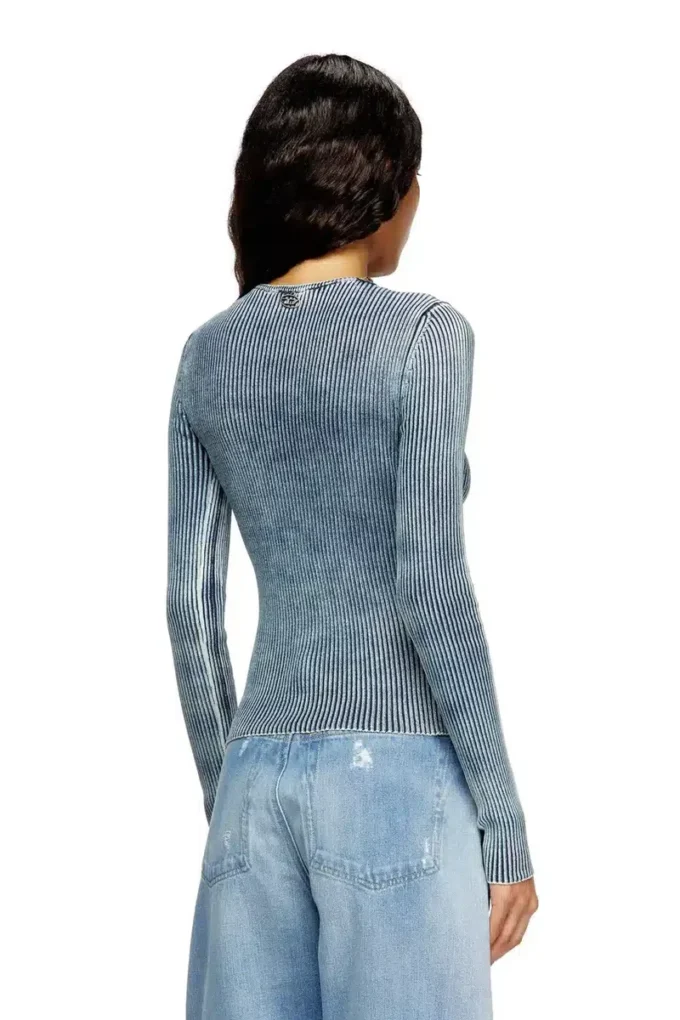 m-milmo Denim-yarn jumper with shiny effect