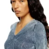 m-milmo Denim-yarn jumper with shiny effect