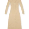 m-oloni Midi wool dress with inlay