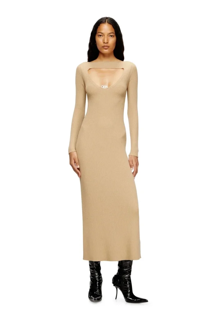 m-oloni Midi wool dress with inlay