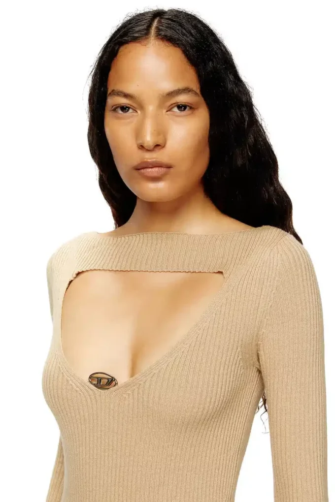 m-oloni Midi wool dress with inlay
