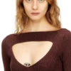m-oloni Midi wool dress with inlay
