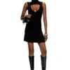 m-oloni-short Mini wool dress with inlay