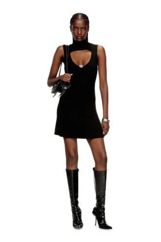 m-oloni-short Mini wool dress with inlay