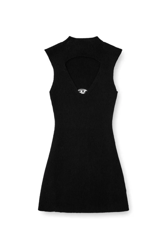 m-oloni-short Mini wool dress with inlay