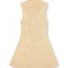 m-oloni-short Mini wool dress with inlay
