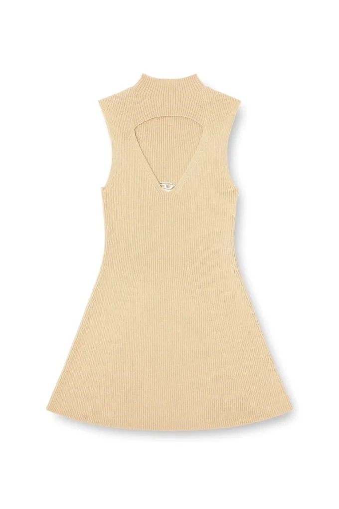 m-oloni-short Mini wool dress with inlay