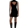 m-oloni-short Mini wool dress with inlay