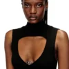 m-oloni-short Mini wool dress with inlay