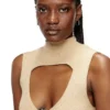 m-oloni-short Mini wool dress with inlay